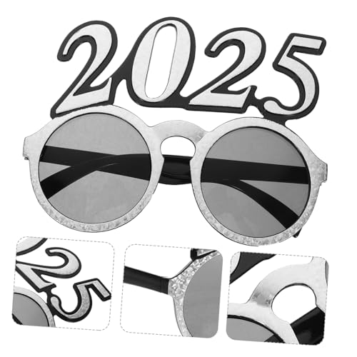 MERRYHAPY Silvester Partybrille Rundes Design Leichte Pc-brille Neujahrsfoto Requisite für Erwachsene Lustige Brille für Feierlichkeiten und Fotorequisite von MERRYHAPY