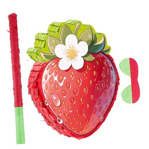 MERRYHAPY Strawberry Pinata für Cinco De Mayo und Geburtstagsfeier Stabile Karton-crepe-papier-deko Inklusive und Augenbinde Vielseitig für Sommerparty Fotorequisiten und Partyspiele MERRYHAPY Strawberry Pinata für Cinco De Mayo und Geburtstagsfeier Stabile Karton-crepe-papier-deko Inklusive und Augenbinde Vielseitig für Sommerparty Fotorequisiten und Partyspiele von MERRYHAPY