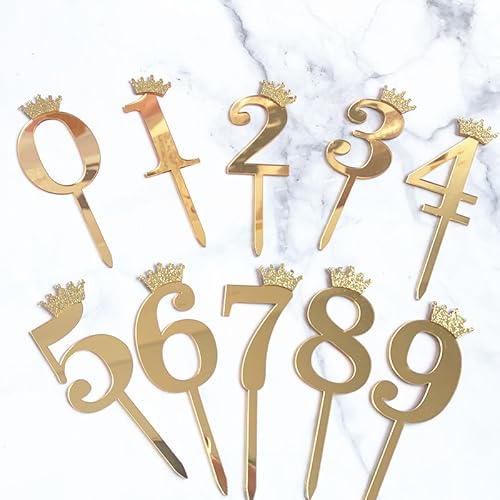 1 Stück Cake Topper Zahlen 0-9 mit Herzkarteneinfügung und Happy Birthday Tortendeko,Holz Kuchendekor,Cupcake-Einsätze Aus Holz, Wiederverwendbare Cupcake Topper,Für Liefert von MERVYNGLYNNHUNTER