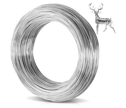 1 Stück Silber Basteldraht,1mm x 40m Aluminium Schmuckdraht,Biegsamer draht zum basteln, Dicker aludraht für Skulptur, Modellierung, Skelett, Blumenherstellung, Puppen DIY, Schmuckherstellung von MERVYNGLYNNHUNTER