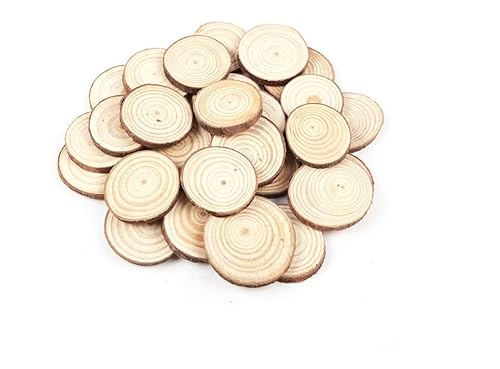 120 Stück Holzscheiben Klein, DIY Handwerk Holz-Scheiben, Runde Holzscheiben zum basteln, 5mm Dicke Unlackierte mit Baumrinde, für DIY, Weihnachten Dekoration usw.(1-3cm) von MERVYNGLYNNHUNTER