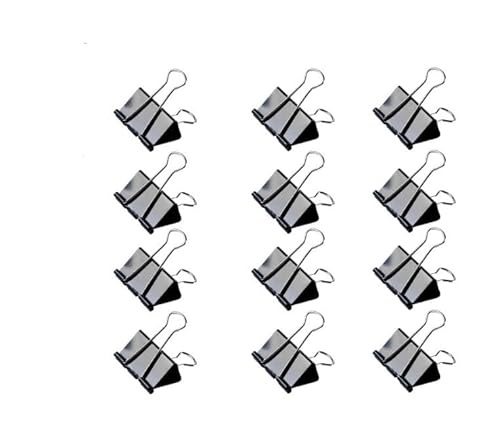 55 Stück Foldback Klammern, 25mm Schwarz Foldbackklammern, Papierklammern Metall Maul Klammer Büroklammern Stahlklammern Vielzweckklammern für Büro und Haushalt foldback clips von MERVYNGLYNNHUNTER