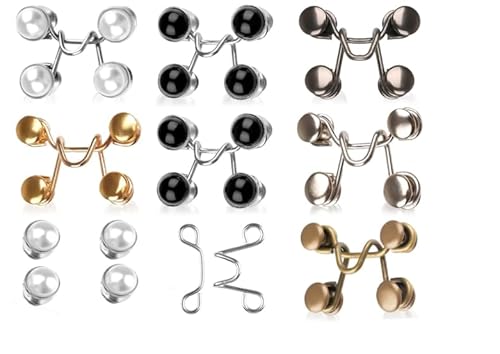 8 Paare Pearl Jean Knopfnadeln,2 Stile Einstellbar Hosenbund Enger Machen,Verstellbar Taillenschnallen Verlängerung,Knöpfe Hosen Enger Machen,Jeansknöpfe für Hosen Jeans Damen Rock von MERVYNGLYNNHUNTER