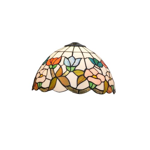Lampenschirm für Tischlampen, Hängelampen, Deckenleuchte, Stehlampe, Tiffany-Stil, 30,5 cm, Violett / Pink / Rosa / Buntglas von MESOVFCA
