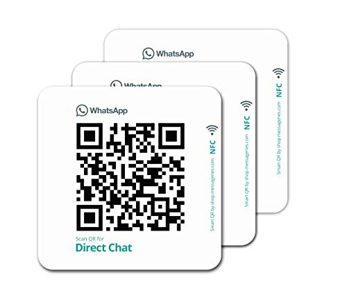 3x WhatsApp-Aufkleber für Ihr Unternehmen | MultiAccess mit QR und NFC | Mehrsprachig | Langlebige Premium-Materialien | im Schaufenster zu installieren, Vitrine Ihres Ladens von MESSAGENES