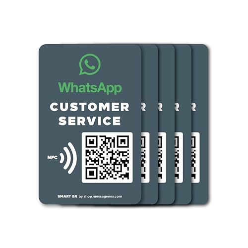 MESSAGENES Aufkleber Whatsapp QR und NFC personalisierbarer Empfang | 5 Aufkleber Größe 12 x 8 cm | Verbinden Sie Ihre Kunden mit Whatsapp | Empfangslösung MESSAGENES Aufkleber Whatsapp QR und NFC personalisierbarer Empfang | 5 Aufkleber Größe 12 x 8 cm | Verbinden Sie Ihre Kunden mit Whatsapp | Empfangslösung von MESSAGENES