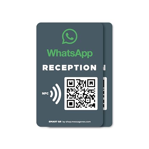 MESSAGENES | WhatsApp QR und NFC Aufkleber | Kundenservice | 2 Stück Aufkleber Größe 12x8cm | Verbinden Sie Ihre Kunden mit WhatsApp | Empfangslösung MESSAGENES | WhatsApp QR und NFC Aufkleber | Kundenservice | 2 Stück Aufkleber Größe 12x8cm | Verbinden Sie Ihre Kunden mit WhatsApp | Empfangslösung von MESSAGENES