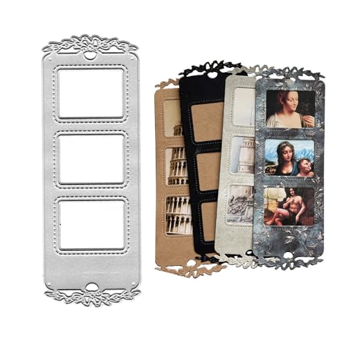 Metall-Schablonen, Retro-Design, vertikal, mit drei Löchern, Stanzformen, Prägeschablonen für Kartenherstellung, Dekoration und DIY, Scrapbooking, Album Metall-Schablonen, Retro-Design, vertikal, mit drei Löchern, Stanzformen, Prägeschablonen für Kartenherstellung, Dekoration und DIY, Scrapbooking, Album von MESYGK
