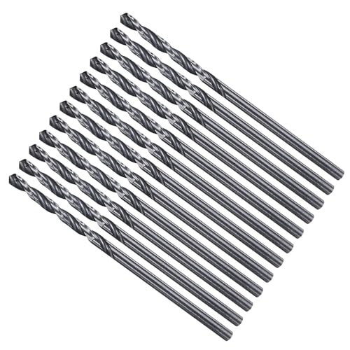 METALLIXITY Bohrer (1,9 mm) 12 Stück, 4241 Hochgeschwindigkeitsstahl Gerader Schaft Nitrierung Schwarz 118° für Holz Kunststoff Eisen Kupfer Aluminium Weichmetall von METALLIXITY