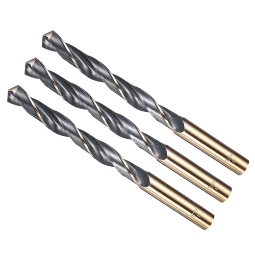 METALLIXITY Bohrer (11mm) 3Stk, 4341 HSS Spiralbohrer, Gerader Schaft, 118° Schwarz-Gold-Finish für Kupfer Aluminium Holz Kunststoff Mittelhartmetall von METALLIXITY