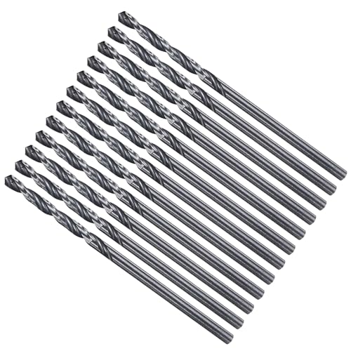 METALLIXITY Bohrer (2,2 mm) 12 Stück, 4241 Hochgeschwindigkeitsstahl Gerader Schaft Nitrierung Schwarz 118° für Holz Kunststoff Eisen Kupfer Aluminium Weichmetall von METALLIXITY