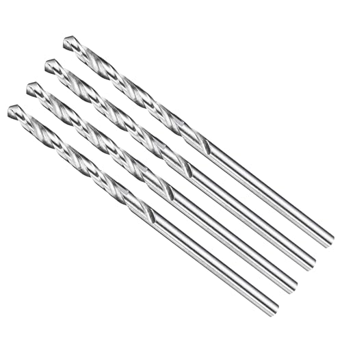 METALLIXITY Bohrer (2,5 mm) 4 Stück, 4241 Hochgeschwindigkeitsstahl Gerader Schaft Unbeschichtet (Hell) 118° für Holz Kunststoff Eisen Kupfer Aluminium Weichmetall von METALLIXITY