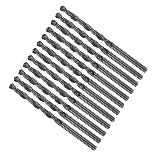 METALLIXITY Bohrer (2,6 mm) 12 Stück, 4241 Hochgeschwindigkeitsstahl Gerader Schaft Nitrierung Schwarz 118° für Holz Kunststoff Eisen Kupfer Aluminium Weichmetall von METALLIXITY