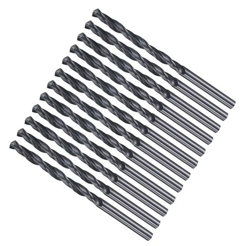 METALLIXITY Bohrer (3,9 mm) 12 Stück, 4241 Hochgeschwindigkeitsstahl Gerader Schaft Nitrierung Schwarz 118° für Holz Kunststoff Eisen Kupfer Aluminium Weichmetall von METALLIXITY