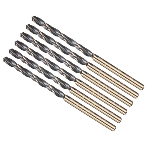 METALLIXITY Bohrer (3mm) 6Stk, 4341 HSS Spiralbohrer, Gerader Schaft, 118° Schwarz-Gold-Finish für Kupfer Aluminium Holz Kunststoff Mittelhartmetall von METALLIXITY