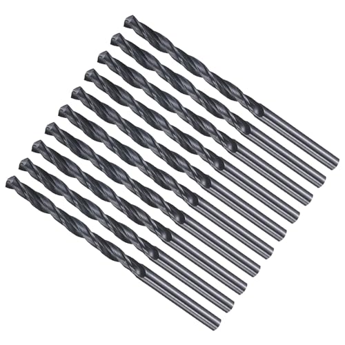 METALLIXITY Bohrer (4,8 mm) 10 Stück, 4241 Hochgeschwindigkeitsstahl Gerader Schaft Nitrierung Schwarz 118° für Holz Kunststoff Eisen Kupfer Aluminium Weichmetall von METALLIXITY