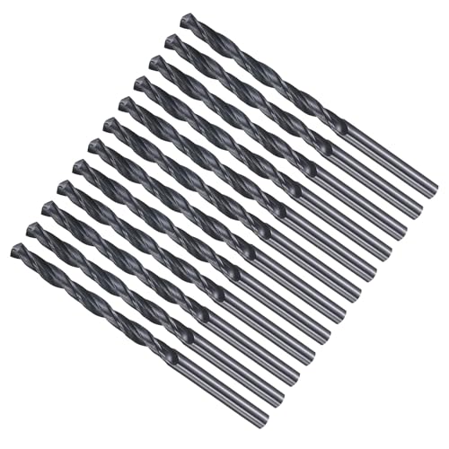 METALLIXITY Bohrer (4,8mm) 12Stk, 4241 HSS Spiralbohrer, Gerader 118° Stahlbohrer Titannitrid-Beschichtung für Holz Kunststoff Eisen Kupfer Aluminium Niedrig Weichmetall von METALLIXITY