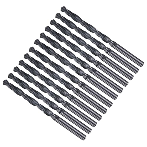 METALLIXITY Bohrer (5,1mm) 12Stk, 4241 HSS Spiralbohrer, Gerader 118° Stahlbohrer Titannitrid-Beschichtung für Holz Kunststoff Eisen Kupfer Aluminium Niedrig Weichmetall von METALLIXITY