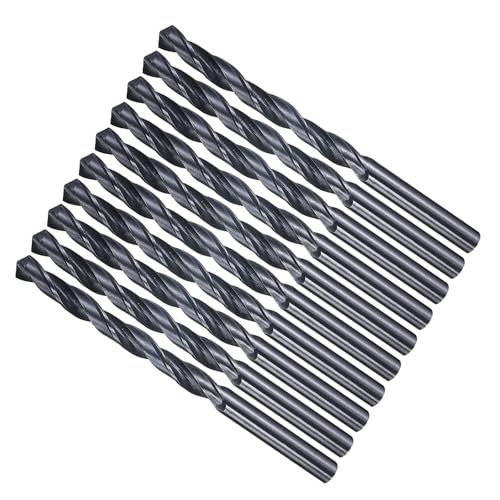 METALLIXITY Bohrer (6,7 mm) 10 Stück, 4241 Hochgeschwindigkeitsstahl Gerader Schaft Nitrierung Schwarz 118° für Holz Kunststoff Eisen Kupfer Aluminium Weichmetall von METALLIXITY
