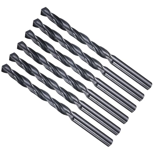 METALLIXITY Bohrer (8,9 mm) 6 Stück, 4241 Hochgeschwindigkeitsstahl Gerader Schaft Nitrierung Schwarz 118° für Holz Kunststoff Eisen Kupfer Aluminium Weichmetall von METALLIXITY