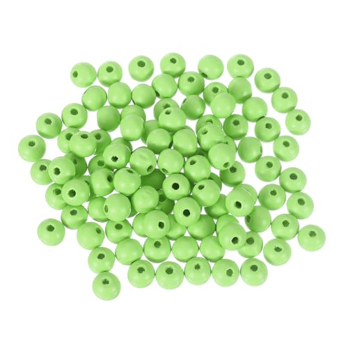 METALLIXITY Bunte Holzperlen (10mm/ 0,39") 200 Stück, runde Holzkugeln als Abstandshalter - für die Dekoration von Zuhause und Partys, in Hellgrün von METALLIXITY