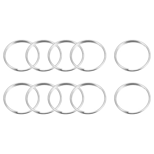 METALLIXITY Doppelte Schleifen-Schlüsselringe (14mm) 64 Stück, Runde Schlüsselringteile Schlüsselring Hängender Ring - für DIY-Projektanhängerhandwerksherstellung, Nickel von METALLIXITY