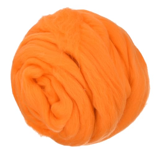 METALLIXITY Filzwolle in Großpackung (100g/3,5oz), Naturwolle zum Nadelfilzen - für Weben, Handwerk und DIY-Kreationen, Orange von METALLIXITY