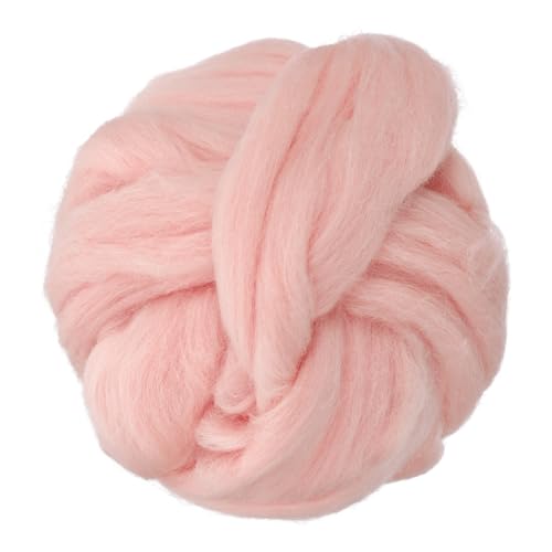 METALLIXITY Filzwolle in großen Mengen (100g/3,5oz), Naturwolle zum Nadelfilzen - zum Weben, Handwerk und DIY-Kreationen, Weiß Rosa von METALLIXITY