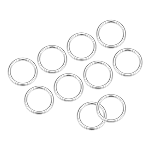 METALLIXITY Metall O Ring Schnallen (20mm ID 3mm Dicke) 10Stk Geschweißt Zinklegierung Runde Ringe - für Handwerk Basteln Taschen Geldbörsen Silber Ton von METALLIXITY