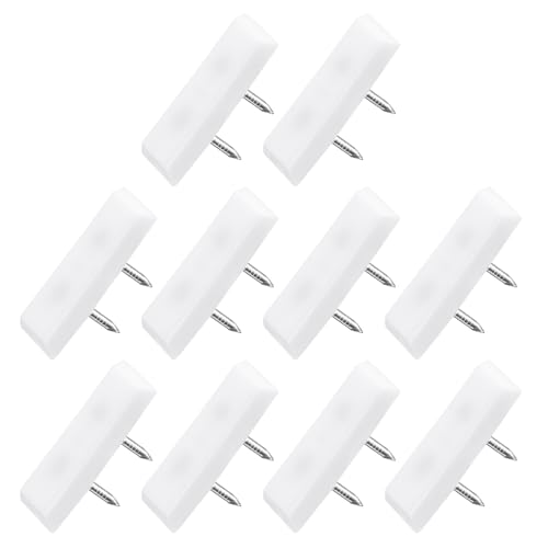 METALLIXITY Möbelbein Nagel (31mm/1.22in) 20 Stück, Kunststoff Quadratische Doppelnägel Stuhlgleiter - für Stühle, Sofas, Möbelgleiter Schutzpad, Weiß von METALLIXITY