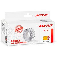 METO Preisetiketten leuchtorange permanent 26,0 x 12,0 mm, 6 Rollen von METO