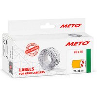 METO Preisetiketten leuchtorange permanent 26,0 x 16,0 mm, 6 Rollen von METO