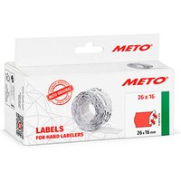 METO Preisetiketten leuchtrot permanent 26,0 x 16,0 mm, 6 Rollen von METO