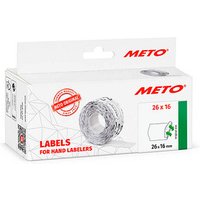 METO Preisetiketten weiß ablösbar 26,0 x 16,0 mm, 6 Rollen von METO