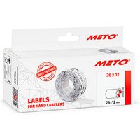 METO Preisetiketten weiß permanent 26,0 x 12,0 mm, 6 Rollen von METO