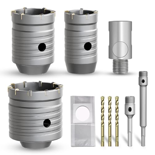 METOTY 11 Stück Bohrkrone Hohl Lochsäge-dosenbohrer set，Ø35/50/68mm mit SDS Plus & Adapter Bohrkrone Steckdose，für Mauerwerk, Ziegel, Beton, Zement, Stein Concrete hole saw von METOTY