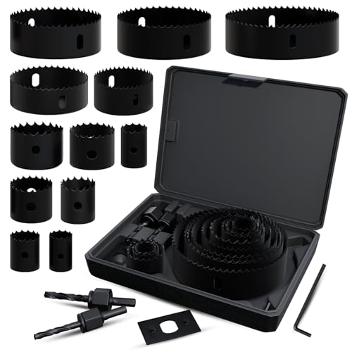 METOTY 18-teiliges （19-102mm）Bi-Metall Lochsäge Set,Karbidstahlschneider für Holz, Gipskarton & Kunststoff | Ultrascharfe Zähne | Schnellwechselbar | Inklusive Dorn & Hex Key von METOTY