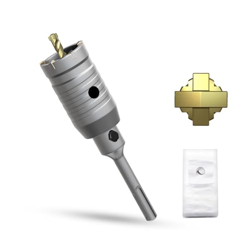 METOTY 40mm Bohrkrone Hohl Lochsäge-dosenbohrer，mit SDS Plus Adapter 110 mm Bohrkrone Steckdose，für Mauerwerk, Ziegel, Beton, Zement, Stein Concrete hole saw von METOTY