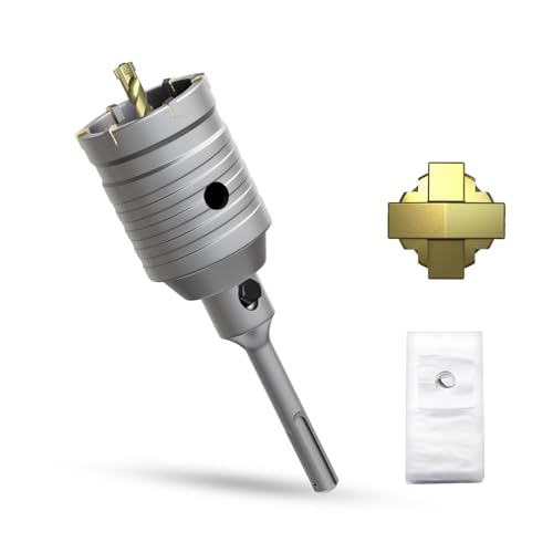 METOTY 50mm Bohrkrone Hohl Lochsäge-dosenbohrer，mit SDS Plus Adapter 110 mm Bohrkrone Steckdose，für Mauerwerk, Ziegel, Beton, Zement, Stein Concrete hole saw von METOTY