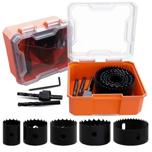 METOTY 9-teiliges （25-51mm）Bi-Metall Lochsäge Set,Karbidstahlschneider für Holz, Gipskarton & Kunststoff | Ultrascharfe Zähne | Schnellwechselbar | Inklusive Dorn & Hex Key von METOTY