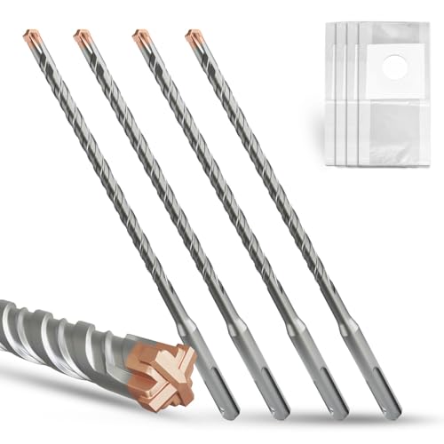 METOTY SDS Plus Hammerbohrer, 4 Stück, 6 mm × 210 mm, mit 4 Hartmetall-Schneidkanten, Kopf mit Beschichtung, Steinbohrer, Hammerbohrer, Betonbohrer, für Stein, Beton, Naturstein, Ziegelwand METOTY SDS Plus Hammerbohrer, 4 Stück, 6 mm × 210 mm, mit 4 Hartmetall-Schneidkanten, Kopf mit Beschichtung, Steinbohrer, Hammerbohrer, Betonbohrer, für Stein, Beton, Naturstein, Ziegelwand von METOTY