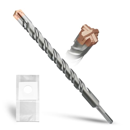 METOTY SDS Plus Hammerbohrer 20 mm × 350 mm, mit 4 Hartmetall-Schneidkanten, Kopf mit Beschichtung, Steinbohrer, Hammerbohrer, Betonbohrer, für Stein, Beton, Naturstein, Ziegelwand METOTY SDS Plus Hammerbohrer 20 mm × 350 mm, mit 4 Hartmetall-Schneidkanten, Kopf mit Beschichtung, Steinbohrer, Hammerbohrer, Betonbohrer, für Stein, Beton, Naturstein, Ziegelwand von METOTY