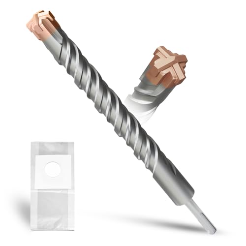METOTY SDS Plus Hammerbohrer 28 mm × 310 mm, mit 4 Hartmetall-Schneidkanten, Kopf mit Beschichtung, Steinbohrer, Hammerbohrer, Betonbohrer, für Stein, Beton, Naturstein, Ziegelwand METOTY SDS Plus Hammerbohrer 28 mm × 310 mm, mit 4 Hartmetall-Schneidkanten, Kopf mit Beschichtung, Steinbohrer, Hammerbohrer, Betonbohrer, für Stein, Beton, Naturstein, Ziegelwand von METOTY