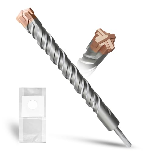 METOTY SDS Plus Hammerbohrer 30 mm × 310 mm, mit 4 Hartmetall-Schneidkanten, Kopf mit Beschichtung, Steinbohrer, Hammerbohrer, Betonbohrer, für Stein, Beton, Naturstein, Ziegelwand von METOTY