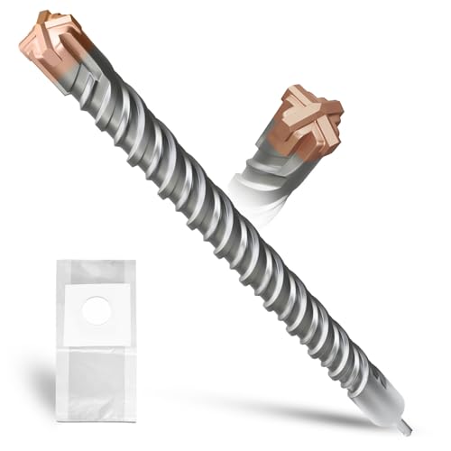 METOTY SDS Plus Hammerbohrer 40 mm × 600 mm, mit 4 Hartmetall-Schneidkanten, Kopf mit Beschichtung, Steinbohrer, Hammerbohrer, Betonbohrer, für Stein, Beton, Naturstein, Ziegelwand METOTY SDS Plus Hammerbohrer 40 mm × 600 mm, mit 4 Hartmetall-Schneidkanten, Kopf mit Beschichtung, Steinbohrer, Hammerbohrer, Betonbohrer, für Stein, Beton, Naturstein, Ziegelwand von METOTY