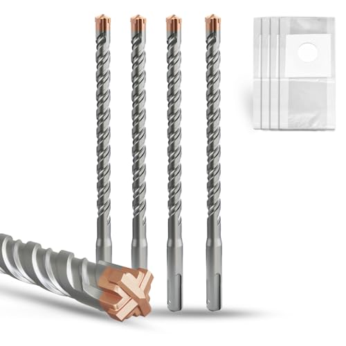 METOTY SDS Plus Hammerbohrer 4PC 10mm×160mm, mit 4 Hartmetall-Schneidkanten, Kopf mit Beschichtung, Steinbohrer, Hammerbohrer, Betonbohrer, für Stein, Beton, Naturstein, Ziegelwand METOTY SDS Plus Hammerbohrer 4PC 10mm×160mm, mit 4 Hartmetall-Schneidkanten, Kopf mit Beschichtung, Steinbohrer, Hammerbohrer, Betonbohrer, für Stein, Beton, Naturstein, Ziegelwand von METOTY