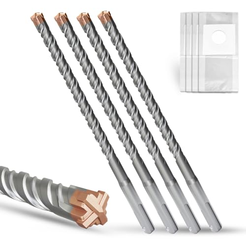 METOTY SDS Plus Hammerbohrer 4PC 10mm×210mm mit 4 Hartmetall-Schneidkanten, Kopf mit Beschichtung, Steinbohrer, Hammerbohrer, Betonbohrer, für Stein, Beton, Naturstein, Ziegelwand METOTY SDS Plus Hammerbohrer 4PC 10mm×210mm mit 4 Hartmetall-Schneidkanten, Kopf mit Beschichtung, Steinbohrer, Hammerbohrer, Betonbohrer, für Stein, Beton, Naturstein, Ziegelwand von METOTY