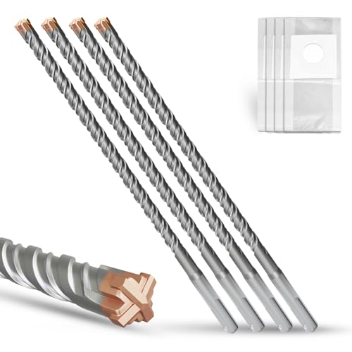METOTY SDS Plus Hammerbohrer 4PC 10mm×260mm mit 4 Hartmetall-Schneidkanten, Kopf mit Beschichtung, Steinbohrer, Hammerbohrer, Betonbohrer, für Stein, Beton, Naturstein, Ziegelwand METOTY SDS Plus Hammerbohrer 4PC 10mm×260mm mit 4 Hartmetall-Schneidkanten, Kopf mit Beschichtung, Steinbohrer, Hammerbohrer, Betonbohrer, für Stein, Beton, Naturstein, Ziegelwand von METOTY