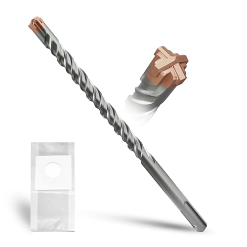 METOTY SDS Plus bohrer 12mm×210mm，mit 4 Hartmetallschneiden,Kopf mit Beschichtung,Steinbohrer,Hammerbohrer,Betonbohrer,Für Stein,Beton,Naturstein,Ziegelmauer von METOTY