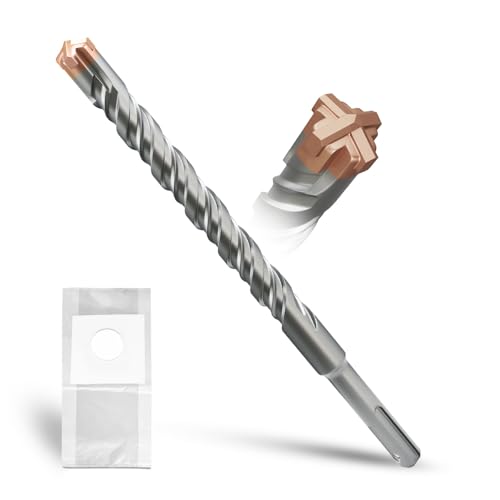 METOTY SDS Plus bohrer 16mm×210mm，mit 4 Hartmetallschneiden,Kopf mit Beschichtung,Steinbohrer,Hammerbohrer,Betonbohrer,Für Stein,Beton,Naturstein,Ziegelmauer von METOTY